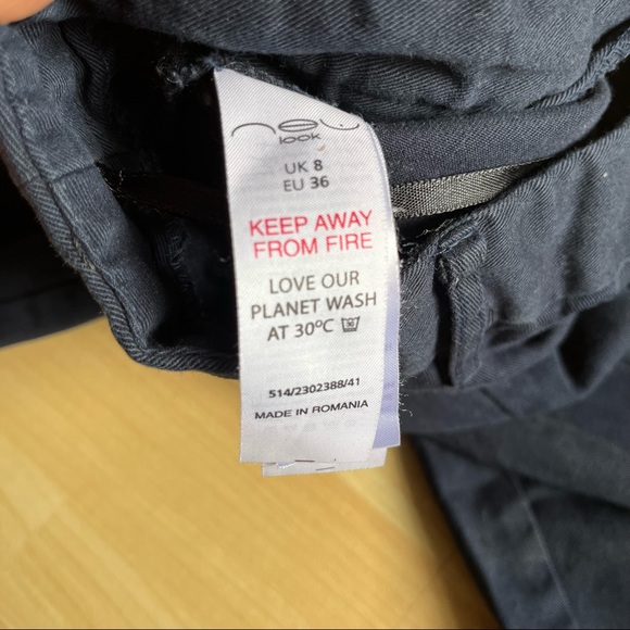 New Look 100% Cotton Pants Slim Leg High Waist Size 8 - Picture 5 of 9